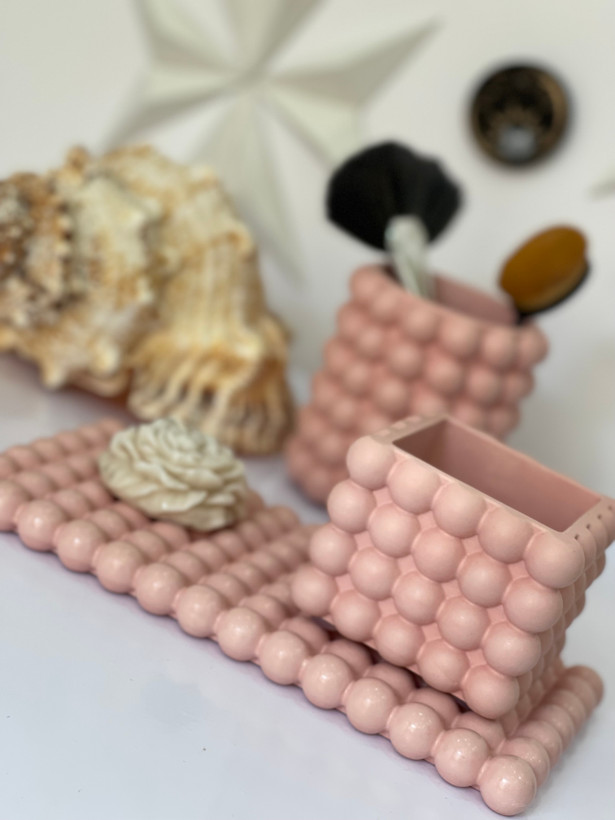 ست جابراشی،بانکه دردار،سینی رنگ صورتی