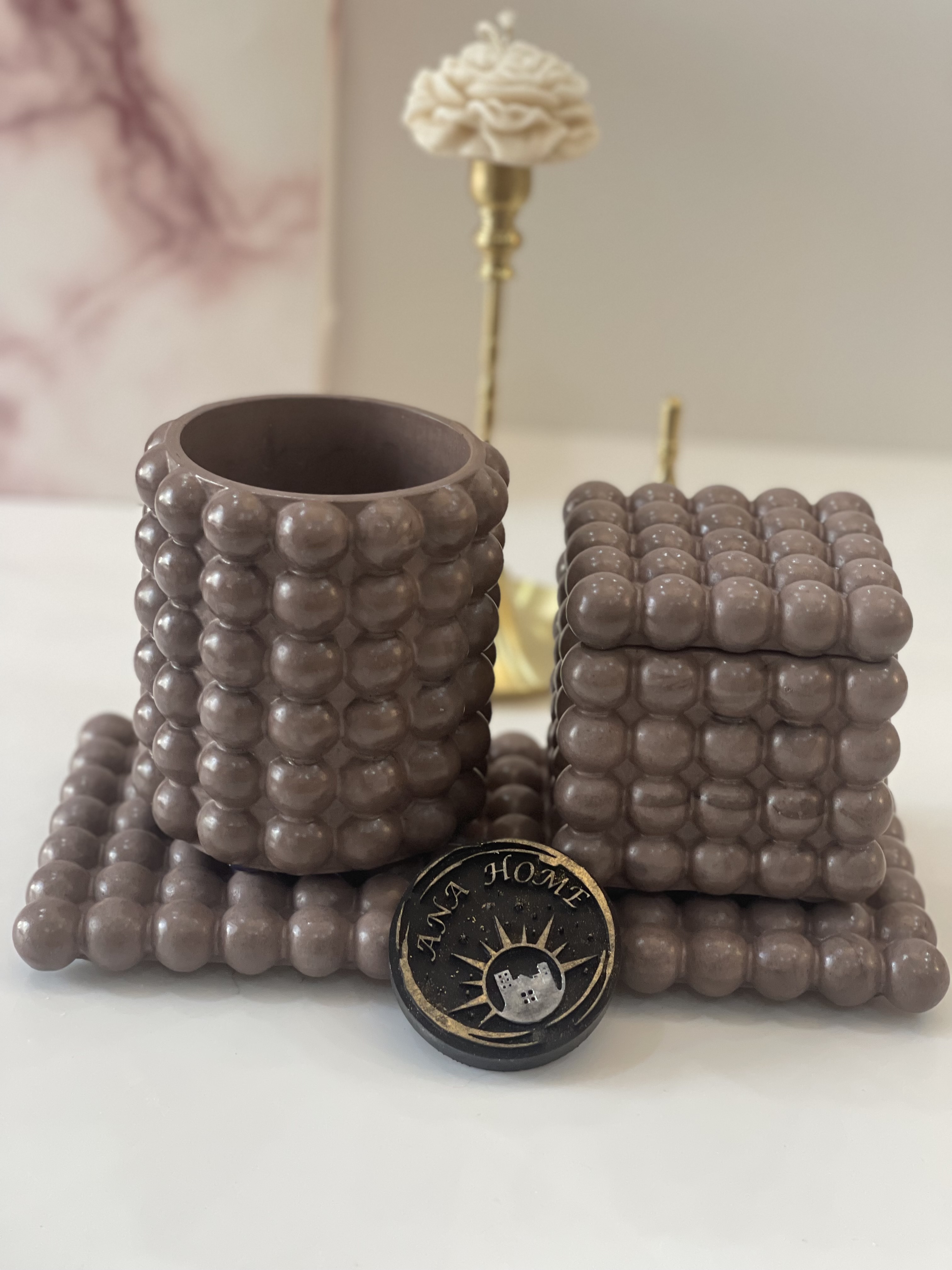 ست جابراشی،بانکه دردار وسینی قهوه ای